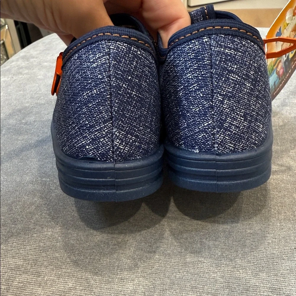 Kids Airplane Denim Shoes - Blue and Yellow